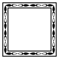 Border frame square pattern. Islamic, indian, greek motifs. Geometric frames in black color isolated on white background vector