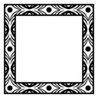 Border frame square pattern. Islamic, indian, greek motifs. Geometric frames in black color isolated on white background vector