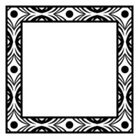 Border frame square pattern. Islamic, indian, greek motifs. Geometric frames in black color isolated on white background vector