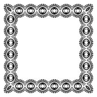 Border frame square pattern. Islamic, indian, greek motifs. Geometric frames in black color isolated on white background vector