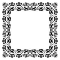 Border frame square pattern. Islamic, indian, greek motifs. Geometric frames in black color isolated on white background vector