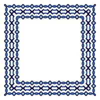 Border frame ceramic tile pattern. Islamic, indian, arabic motifs. Damask border square pattern. Porcelain ethnic bohemian background vector