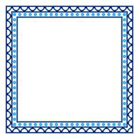 Border frame ceramic tile pattern. Islamic, indian, arabic motifs. Damask border square pattern. Porcelain ethnic bohemian background vector