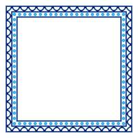 Border frame ceramic tile pattern. Islamic, indian, arabic motifs. Damask border square pattern. Porcelain ethnic bohemian background vector