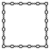 Border frame square pattern. Islamic, indian, greek motifs. Geometric frames in black color isolated on white background vector