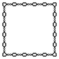 Border frame square pattern. Islamic, indian, greek motifs. Geometric frames in black color isolated on white background vector