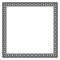 Border frame square pattern. Islamic, indian, greek motifs. Geometric frames in black color isolated on white background vector