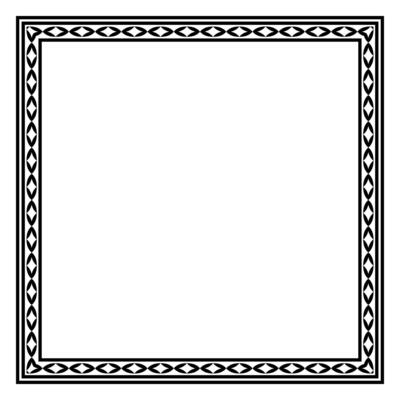 Border frame square pattern. Islamic, indian, greek motifs. Geometric frames in black color isolated on white background