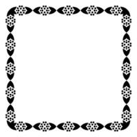 Border frame square pattern. Islamic, indian, greek motifs. Geometric frames in black color isolated on white background vector