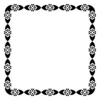 Border frame square pattern. Islamic, indian, greek motifs. Geometric frames in black color isolated on white background vector