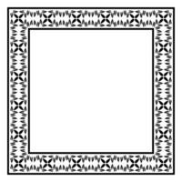 Border frame square pattern. Islamic, indian, greek motifs. Geometric frames in black color isolated on white background vector