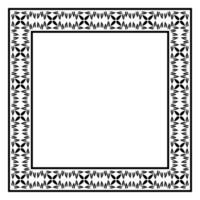 Border frame square pattern. Islamic, indian, greek motifs. Geometric frames in black color isolated on white background vector