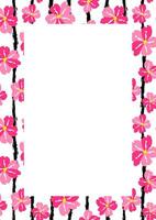 Flower frame border size a4, format a4. Floral pattern. Cute floral background. Background with flower brush strokes vector