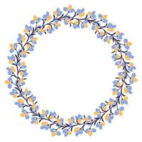Flower wreath. Round flower wreath, pattern graphic design. Background with a bouquet of flowers in a circle vector