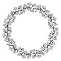 Flower wreath. Round flower wreath, pattern graphic design. Background with a bouquet of flowers in a circle vector