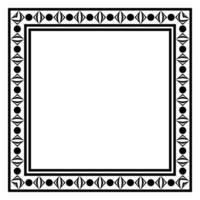 Border frame square pattern. Islamic, indian, greek motifs. Geometric frames in black color isolated on white background vector