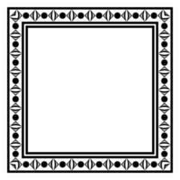 Border frame square pattern. Islamic, indian, greek motifs. Geometric frames in black color isolated on white background vector