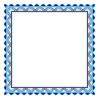 Border frame ceramic tile pattern. Islamic, indian, arabic motifs. Damask border square pattern. Porcelain ethnic bohemian background vector