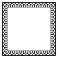 Border frame square pattern. Islamic, indian, greek motifs. Geometric frames in black color isolated on white background vector