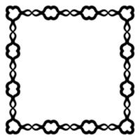 Border frame square pattern. Islamic, indian, greek motifs. Geometric frames in black color isolated on white background vector