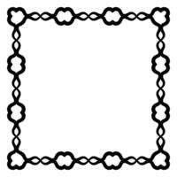 Border frame square pattern. Islamic, indian, greek motifs. Geometric frames in black color isolated on white background vector