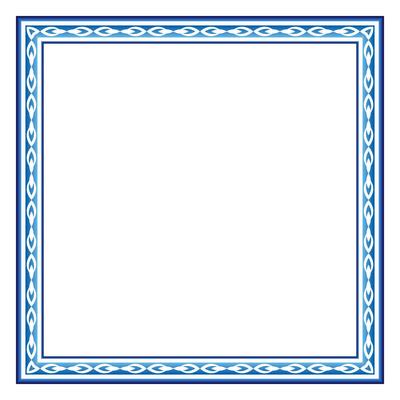 Border frame ceramic tile pattern. Islamic, indian, arabic motifs. Damask border square pattern. Porcelain ethnic bohemian background