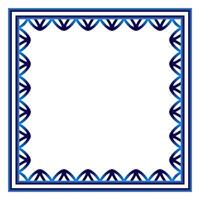 Border frame ceramic tile pattern. Islamic, indian, arabic motifs. Damask border square pattern. Porcelain ethnic bohemian background vector