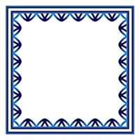 Border frame ceramic tile pattern. Islamic, indian, arabic motifs. Damask border square pattern. Porcelain ethnic bohemian background vector