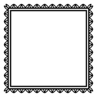 Border frame square pattern. Islamic, indian, greek motifs. Geometric frames in black color isolated on white background vector