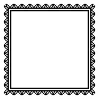 Border frame square pattern. Islamic, indian, greek motifs. Geometric frames in black color isolated on white background vector