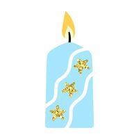 Christmas candle icon. Festive candle vector