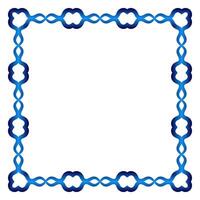 Border frame ceramic tile pattern. Islamic, indian, arabic motifs. Damask border square pattern. Porcelain ethnic bohemian background vector