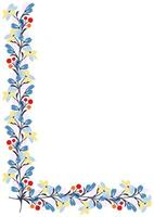 Flower frame border size a4, format a4. Floral pattern. Cute floral background. Background with flower brush strokes vector