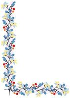 Flower frame border size a4, format a4. Floral pattern. Cute floral background. Background with flower brush strokes vector