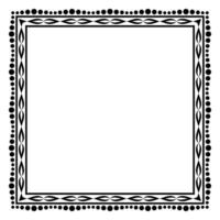 Border frame square pattern. Islamic, indian, greek motifs. Geometric frames in black color isolated on white background vector