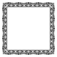 Border frame square pattern. Islamic, indian, greek motifs. Geometric frames in black color isolated on white background vector