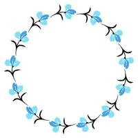 Flower wreath. Round flower wreath, pattern graphic design. Background with a bouquet of flowers in a circle vector