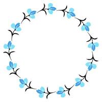 Flower wreath. Round flower wreath, pattern graphic design. Background with a bouquet of flowers in a circle vector