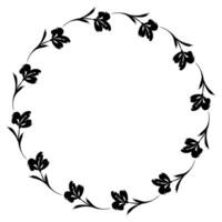 Flower wreath. Round flower wreath, pattern graphic design. Background with a bouquet of flowers in a circle vector