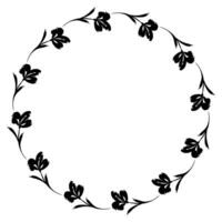 Flower wreath. Round flower wreath, pattern graphic design. Background with a bouquet of flowers in a circle vector