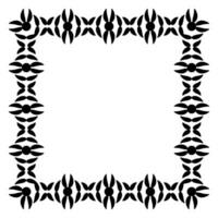 Border frame square pattern. Islamic, indian, greek motifs. Geometric frames in black color isolated on white background vector