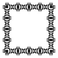 Border frame square pattern. Islamic, indian, greek motifs. Geometric frames in black color isolated on white background vector