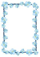 Flower frame border size a4, format a4. Floral pattern. Cute floral background. Background with flower brush strokes vector