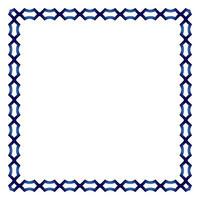 Border frame ceramic tile pattern. Islamic, indian, arabic motifs. Damask border square pattern. Porcelain ethnic bohemian background vector