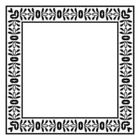 frontera marco cuadrado modelo. islámico, indio, griego motivos geométrico marcos en negro color aislado en blanco antecedentes vector