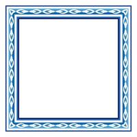 Border frame ceramic tile pattern. Islamic, indian, arabic motifs. Damask border square pattern. Porcelain ethnic bohemian background vector