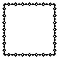 Border frame square pattern. Islamic, indian, greek motifs. Geometric frames in black color isolated on white background vector