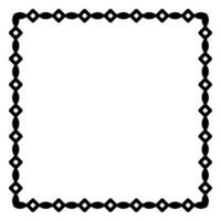 Border frame square pattern. Islamic, indian, greek motifs. Geometric frames in black color isolated on white background vector