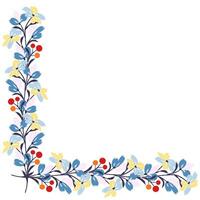 Flower frame border size a4, format a4. Floral pattern. Cute floral background. Background with flower brush strokes vector