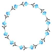 Flower wreath. Round flower wreath, pattern graphic design. Background with a bouquet of flowers in a circle vector